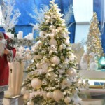 Christmas tree with white decorations